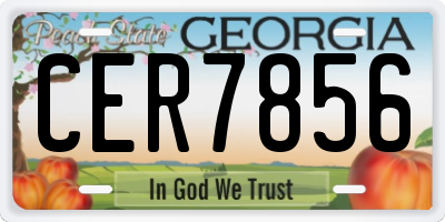 GA license plate CER7856