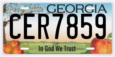 GA license plate CER7859