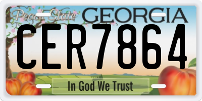 GA license plate CER7864