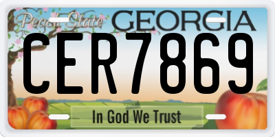 GA license plate CER7869