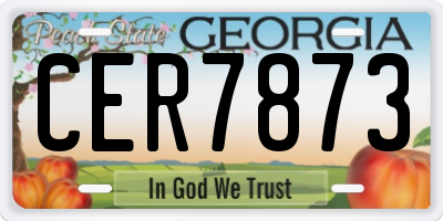 GA license plate CER7873