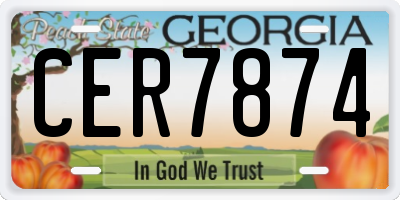 GA license plate CER7874