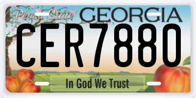 GA license plate CER7880