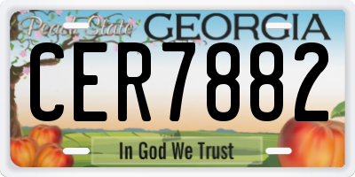 GA license plate CER7882