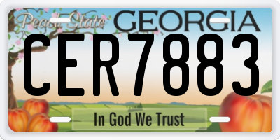 GA license plate CER7883