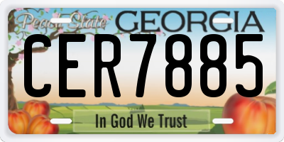 GA license plate CER7885