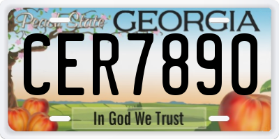 GA license plate CER7890
