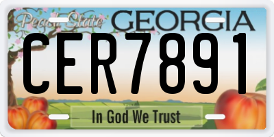 GA license plate CER7891