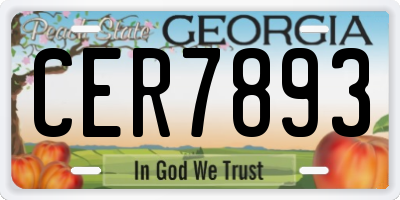GA license plate CER7893