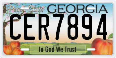 GA license plate CER7894