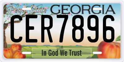 GA license plate CER7896