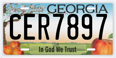 GA license plate CER7897