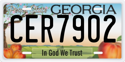 GA license plate CER7902