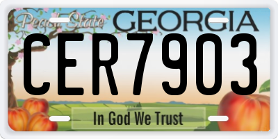 GA license plate CER7903