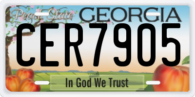 GA license plate CER7905