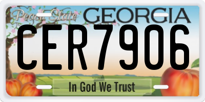 GA license plate CER7906