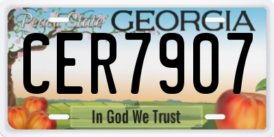 GA license plate CER7907