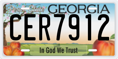 GA license plate CER7912