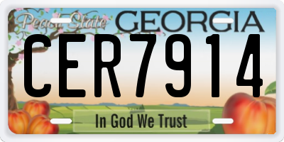 GA license plate CER7914