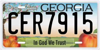 GA license plate CER7915
