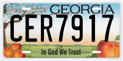 GA license plate CER7917