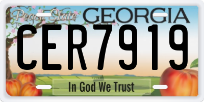 GA license plate CER7919