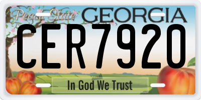 GA license plate CER7920