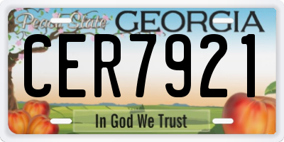 GA license plate CER7921
