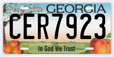 GA license plate CER7923
