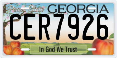 GA license plate CER7926