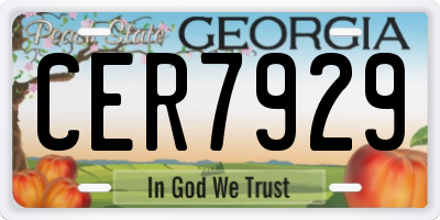 GA license plate CER7929