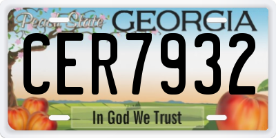 GA license plate CER7932