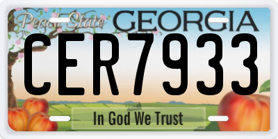 GA license plate CER7933