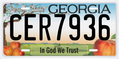 GA license plate CER7936