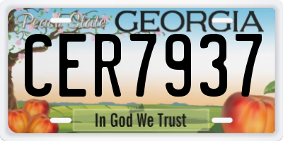 GA license plate CER7937