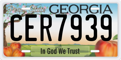 GA license plate CER7939