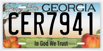 GA license plate CER7941