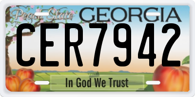 GA license plate CER7942