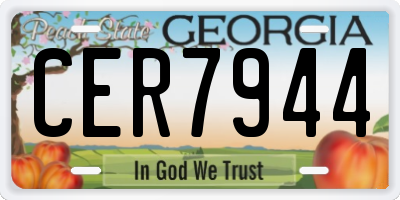 GA license plate CER7944