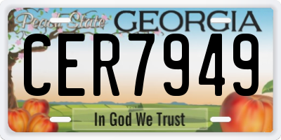 GA license plate CER7949