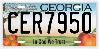 GA license plate CER7950