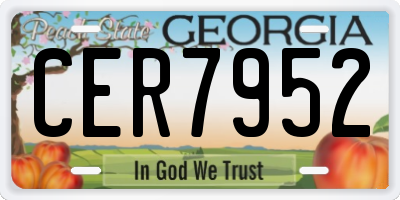GA license plate CER7952