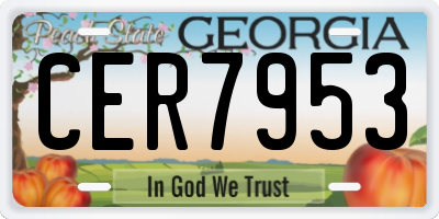 GA license plate CER7953
