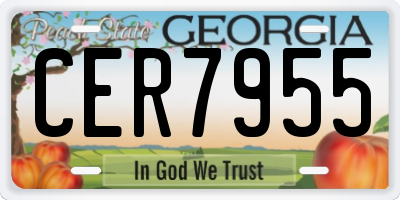 GA license plate CER7955