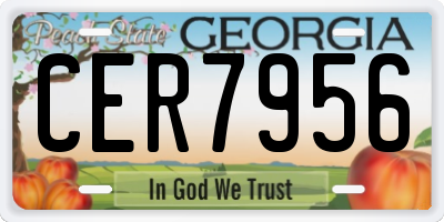 GA license plate CER7956