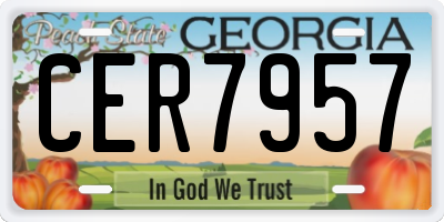 GA license plate CER7957