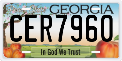 GA license plate CER7960
