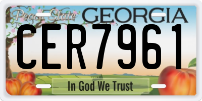GA license plate CER7961