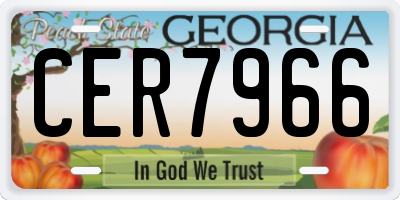 GA license plate CER7966