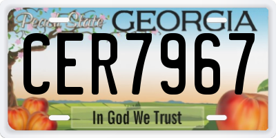 GA license plate CER7967